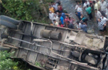 Class 6 student dies, 12 injured as school bus plunges into rivulet in Bishnah